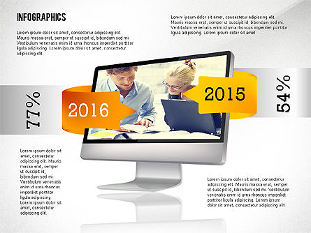 Infographics met gadgets, PowerPoint-sjabloon, 02442, Infographics — PoweredTemplate.com