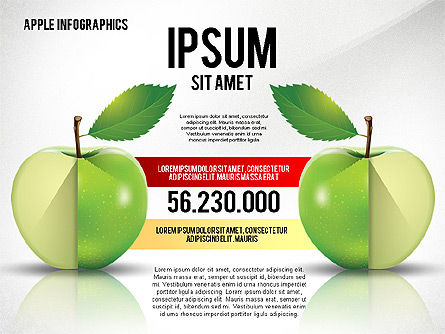 Apfel-Infografiken, Folie 4, 02449, Infografiken — PoweredTemplate.com