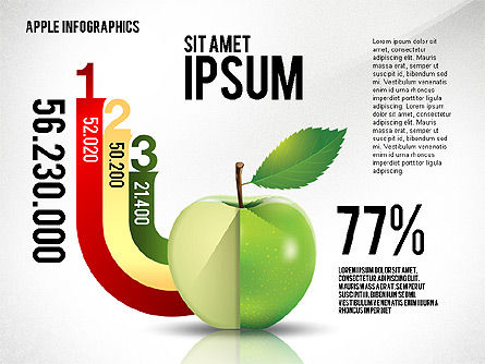 Apfel-Infografiken, Folie 8, 02449, Infografiken — PoweredTemplate.com