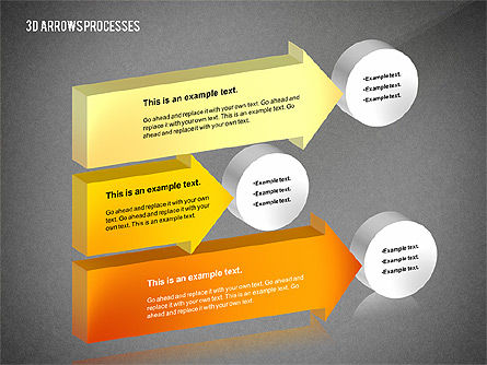 3D Process Arrows Toolbox, Slide 11, 02452, Process Diagrams — PoweredTemplate.com