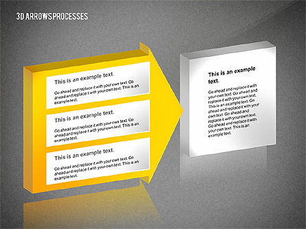 Caja de herramientas de flechas de proceso 3D, Diapositiva 13, 02452, Diagramas de proceso — PoweredTemplate.com