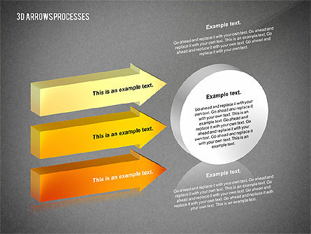Caja de herramientas de flechas de proceso 3D, Diapositiva 14, 02452, Diagramas de proceso — PoweredTemplate.com