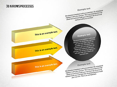 Boîte à outils de flèches process 3d, Diapositive 6, 02452, Schémas de procédés — PoweredTemplate.com