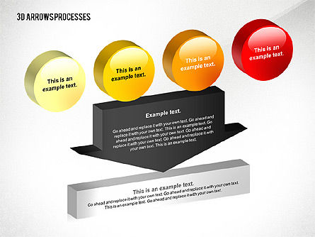3Dプロセス矢印ツールボックス, スライド 7, 02452, プロセス図 — PoweredTemplate.com