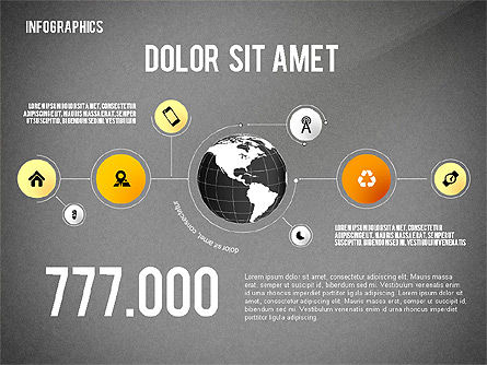 Infographics with Globe, Slide 9, 02458, Infographics — PoweredTemplate.com