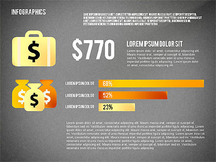 Infographics charts template, Dia 15, 02461, Infographics — PoweredTemplate.com