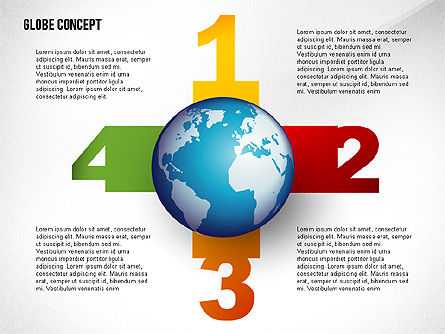 Globus-Konzept, PowerPoint-Vorlage, 02464, Präsentationsvorlagen — PoweredTemplate.com