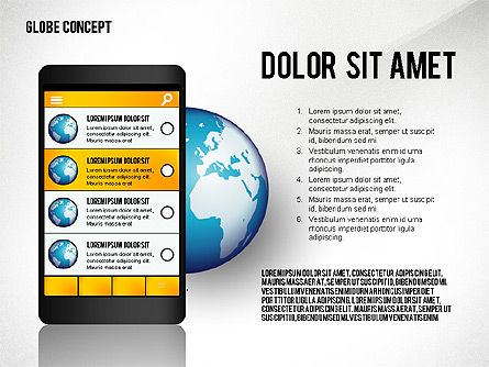 Globus-Konzept, Folie 7, 02464, Präsentationsvorlagen — PoweredTemplate.com