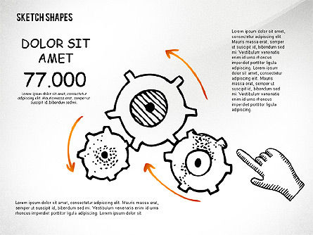 Presentation with Sketches, PowerPoint Template, 02468, Presentation Templates — PoweredTemplate.com