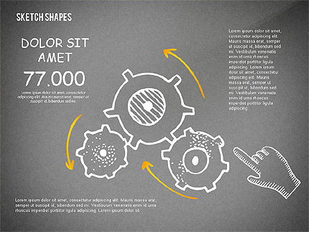 스케치로 프리젠 테이션, 슬라이드 9, 02468, 프레젠테이션 템플릿 — PoweredTemplate.com