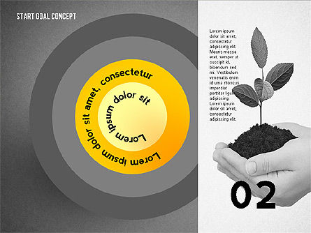 Del concepto de inicio al objetivo, Diapositiva 10, 02469, Diagramas de la etapa — PoweredTemplate.com
