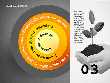 Du concept de début à objectif, Diapositive 11, 02469, Schémas d'étapes — PoweredTemplate.com