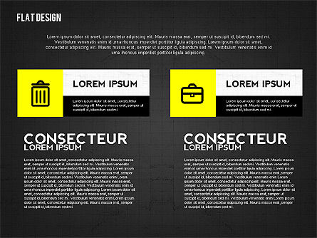 Modèle de présentation monochrome plat, Diapositive 11, 02473, Modèles de présentations — PoweredTemplate.com