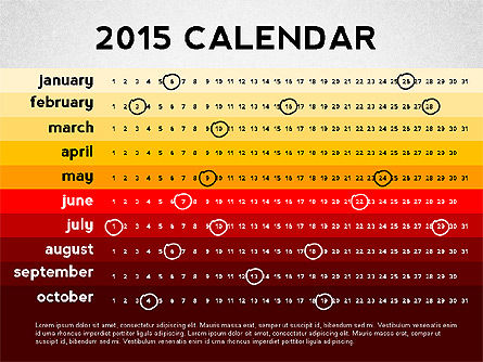 Calendario 2015 di PowerPoint, Slide 10, 02478, Timelines & Calendars — PoweredTemplate.com