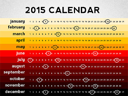 2015 Calendário do PowerPoint, Deslizar 12, 02478, Timelines & Calendars — PoweredTemplate.com