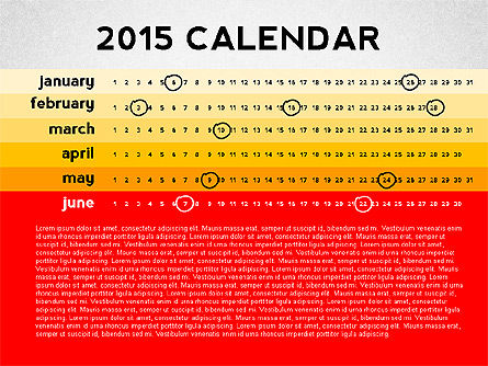 Calendrier PowerPoint 2015, Diapositive 6, 02478, Timelines & Calendars — PoweredTemplate.com