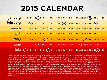 Calendario 2015 di PowerPoint, Slide 7, 02478, Timelines & Calendars — PoweredTemplate.com
