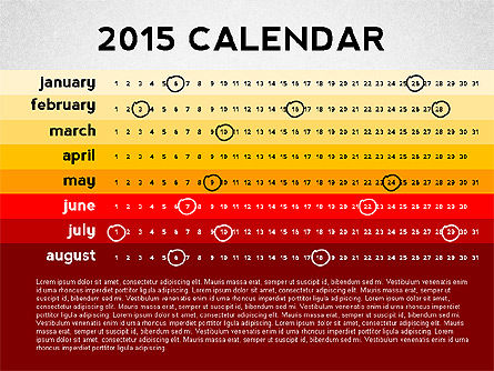 2015 PowerPoint kalender, Dia 8, 02478, Timelines & Calendars — PoweredTemplate.com