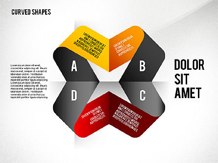 折叠和弯曲的丝带, 幻灯片 4, 02481, 阶段图 — PoweredTemplate.com