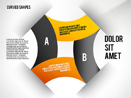 Rubans repliés et courbes, Diapositive 5, 02481, Schémas d'étapes — PoweredTemplate.com