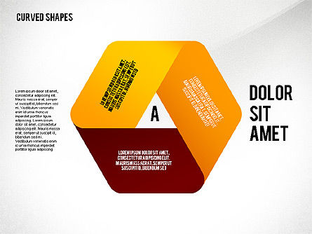 Rubans repliés et courbes, Diapositive 7, 02481, Schémas d'étapes — PoweredTemplate.com