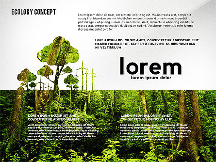 Ecologie silhouetten presentatiesjabloon, Dia 6, 02484, Presentatie Templates — PoweredTemplate.com