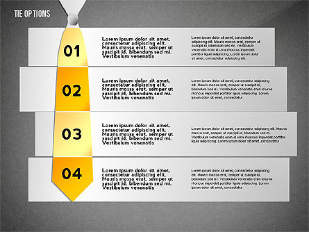 Options de cravate, Diapositive 11, 02488, Schémas d'étapes — PoweredTemplate.com