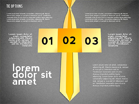 Options de cravate, Diapositive 9, 02488, Schémas d'étapes — PoweredTemplate.com