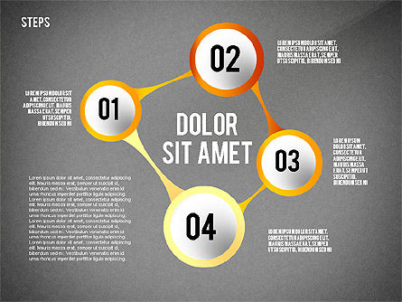 Collecte des diagrammes organisés, Diapositive 10, 02489, Schémas d'étapes — PoweredTemplate.com