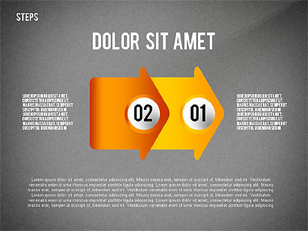 Collecte des diagrammes organisés, Diapositive 14, 02489, Schémas d'étapes — PoweredTemplate.com