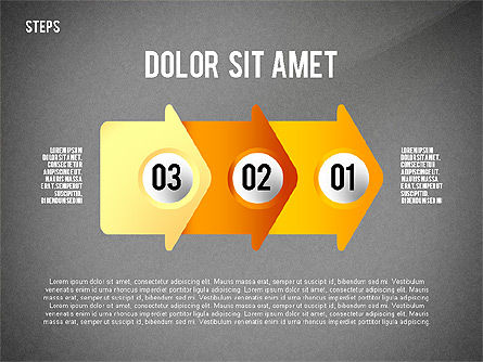 Collecte des diagrammes organisés, Diapositive 16, 02489, Schémas d'étapes — PoweredTemplate.com