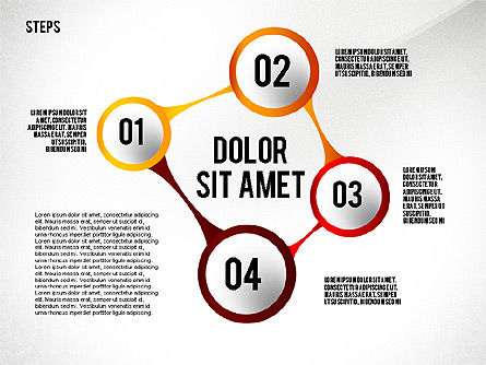 Collecte des diagrammes organisés, Diapositive 2, 02489, Schémas d'étapes — PoweredTemplate.com