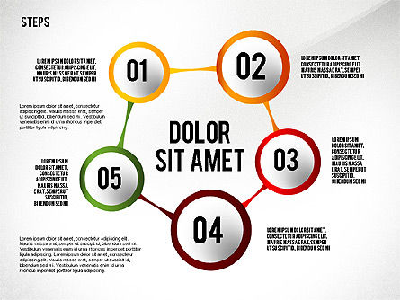 Collecte des diagrammes organisés, Diapositive 4, 02489, Schémas d'étapes — PoweredTemplate.com