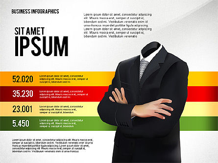 Relazione di affari con infografica, Modello PowerPoint, 02490, Modelli Presentazione — PoweredTemplate.com