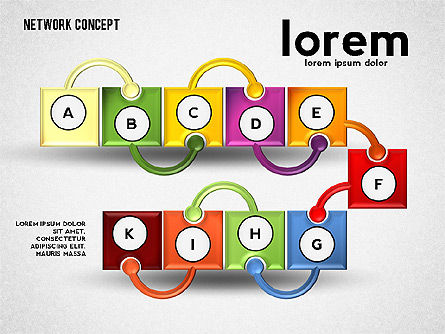 Linked List Diagram, Slide 10, 02492, Stage Diagrams — PoweredTemplate.com