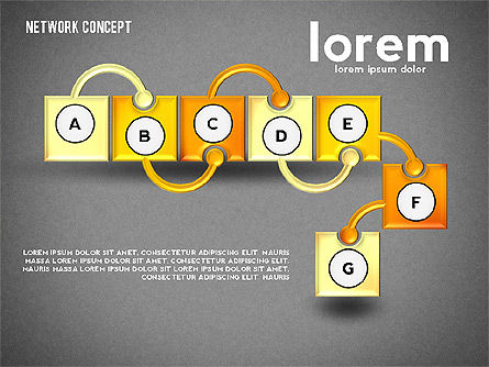 Schéma de liste lié, Diapositive 17, 02492, Schémas d'étapes — PoweredTemplate.com