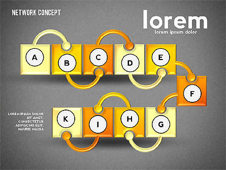 Linked List Diagram, Slide 20, 02492, Stage Diagrams — PoweredTemplate.com