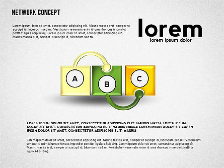 Linked List Diagram, Slide 3, 02492, Stage Diagrams — PoweredTemplate.com