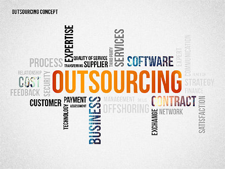 Awan Dunia Outsourcing, Templat PowerPoint, 02493, Templat Presentasi — PoweredTemplate.com