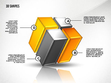 Creative 3D Shapes Collection, PowerPoint Template, 02495, Shapes — PoweredTemplate.com