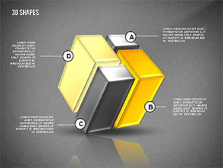 Koleksi Bentuk 3d Yang Kreatif, Slide 15, 02495, Bentuk — PoweredTemplate.com