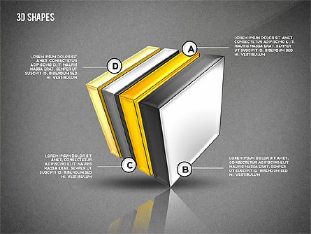 Creative 3d formas coleção, Deslizar 16, 02495, Formas — PoweredTemplate.com