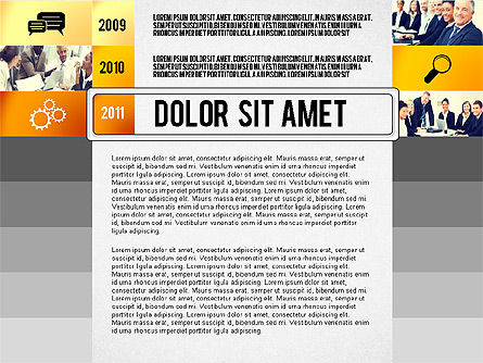 Rapport de chronologie avec photos et icônes, Diapositive 3, 02501, Modèles de présentations — PoweredTemplate.com