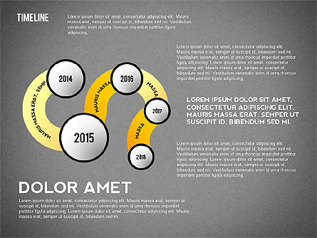 곡선 타임 라인, 슬라이드 10, 02515, Timelines & Calendars — PoweredTemplate.com