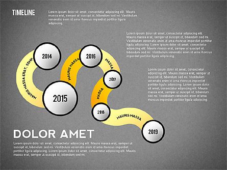 Línea de tiempo curvada, Diapositiva 11, 02515, Timelines & Calendars — PoweredTemplate.com