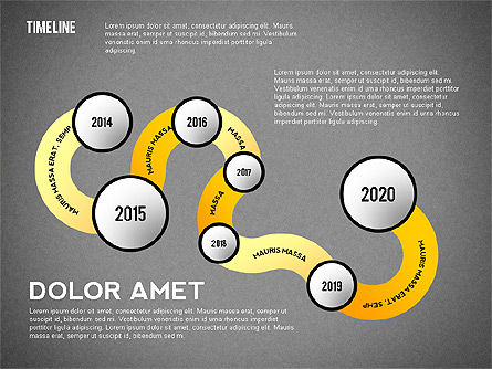 Chronologie courbe, Diapositive 12, 02515, Timelines & Calendars — PoweredTemplate.com