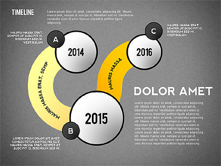 Chronologie courbe, Diapositive 15, 02515, Timelines & Calendars — PoweredTemplate.com