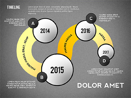 Chronologie courbe, Diapositive 16, 02515, Timelines & Calendars — PoweredTemplate.com