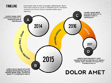 Chronologie courbe, Diapositive 8, 02515, Timelines & Calendars — PoweredTemplate.com