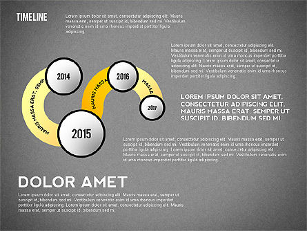 Línea de tiempo curvada, Diapositiva 9, 02515, Timelines & Calendars — PoweredTemplate.com